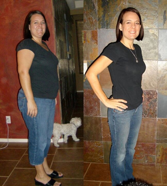 Резултат на губење тежина на жена на неделна диета со леќата од 5 кг